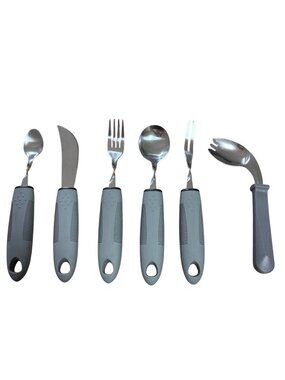Adaptive Parkinson's Utensil Food Set Easy Grip Handles Limited Mobility